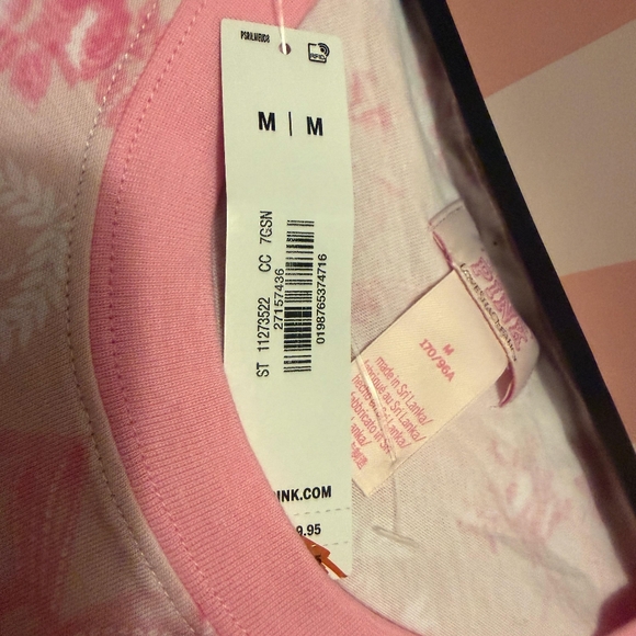 VS Pink x LoveShackFancy Campus Women Floral Pink Tee - Picture 3 of 4